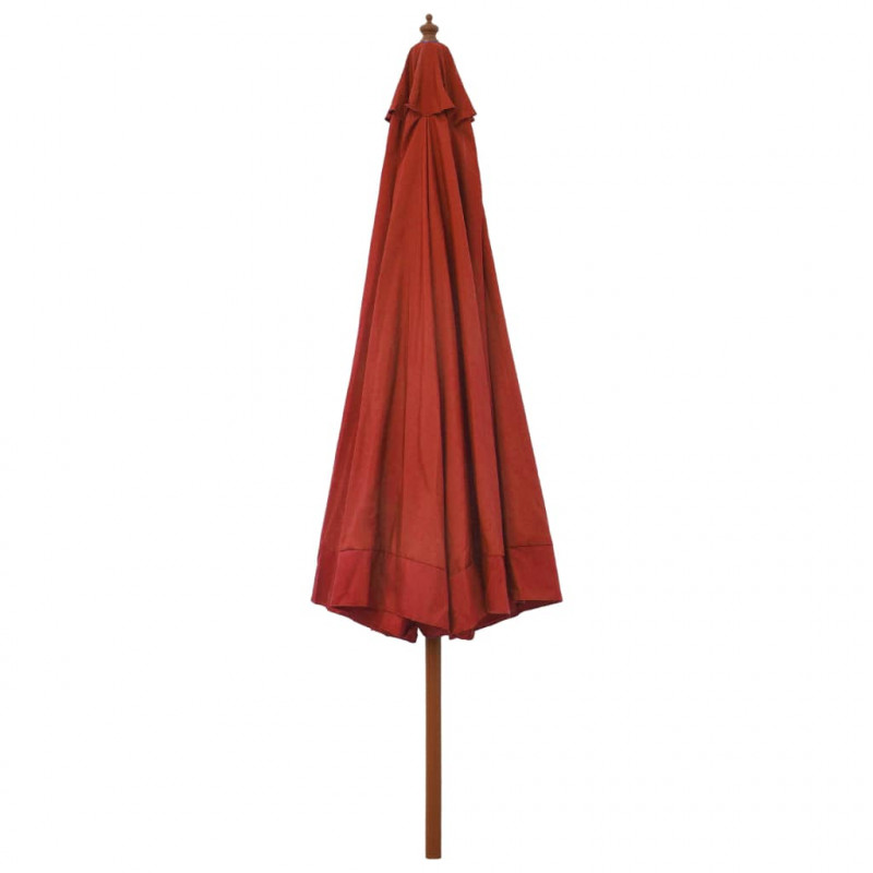 Parasol ogrodowy na drewnianym słupku, 330 cm, terakota