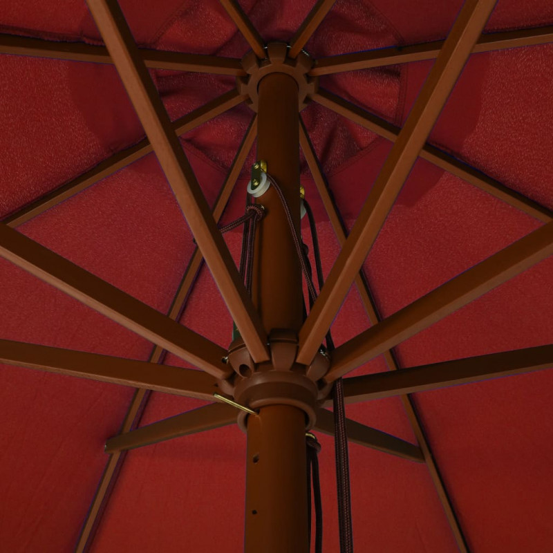 Parasol ogrodowy na drewnianym słupku, 330 cm, terakota