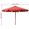 Parasol ogrodowy na drewnianym słupku, 330 cm, terakota