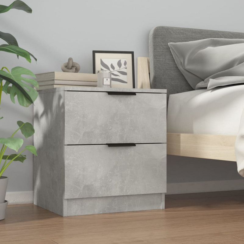 Szafki nocne, 2 szt., szarość betonu, materiał drewnopochodny