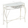 Stolik boczny w stylu francuskim, metalowy, 82x39x76 cm, biały