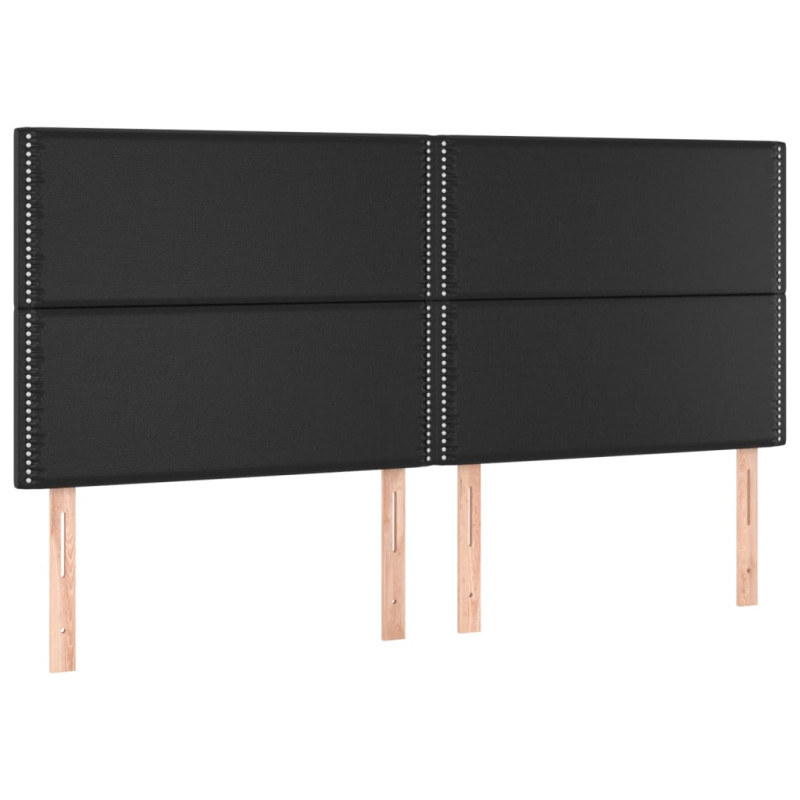 Łóżko kontynentalne z materacem, czarne, ekoskóra 200x200 cm