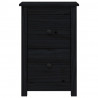 Szafka nocna, czarny, 40x35x61,5 cm, lite drewno sosnowe