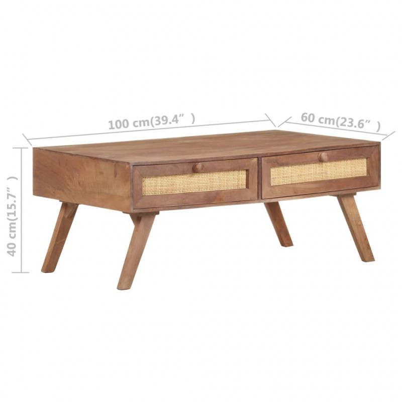 Stolik kawowy, 100 x 60 x 40 cm, lite drewno mango