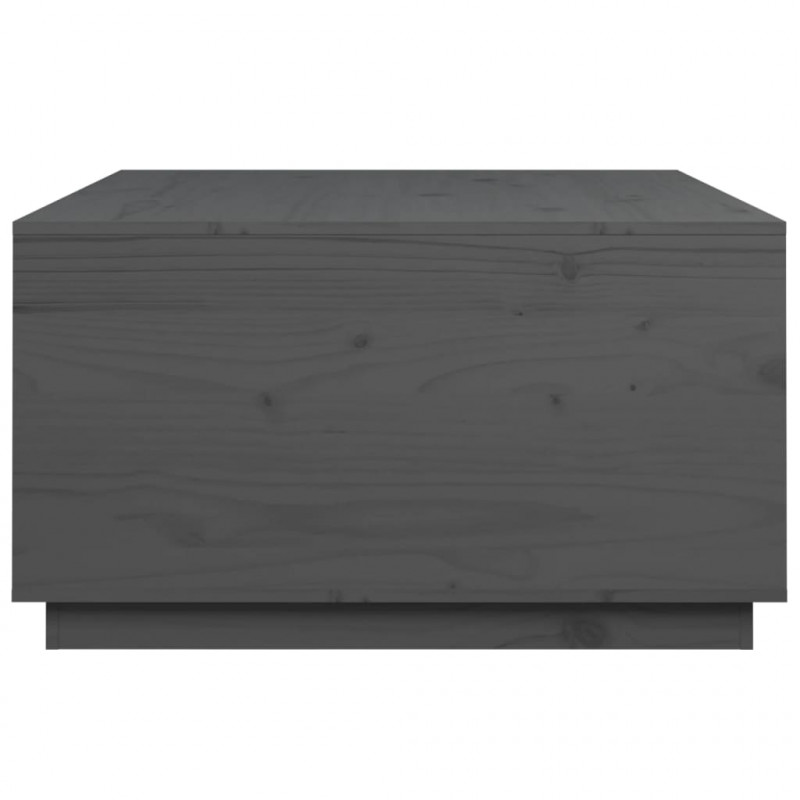 Stolik kawowy, szary, 80x80x45 cm, lite drewno sosnowe