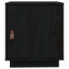 Szafka nocna, czarna, 40x34x45 cm, lite drewno sosnowe