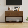 Szafka pod TV, miodowy brąz, 90x40x60 cm, lite drewno sosnowe