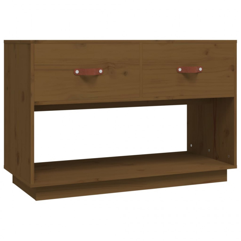 Szafka pod TV, miodowy brąz, 90x40x60 cm, lite drewno sosnowe