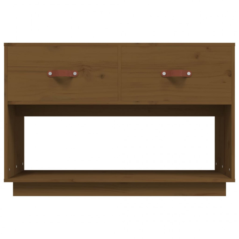 Szafka pod TV, miodowy brąz, 90x40x60 cm, lite drewno sosnowe