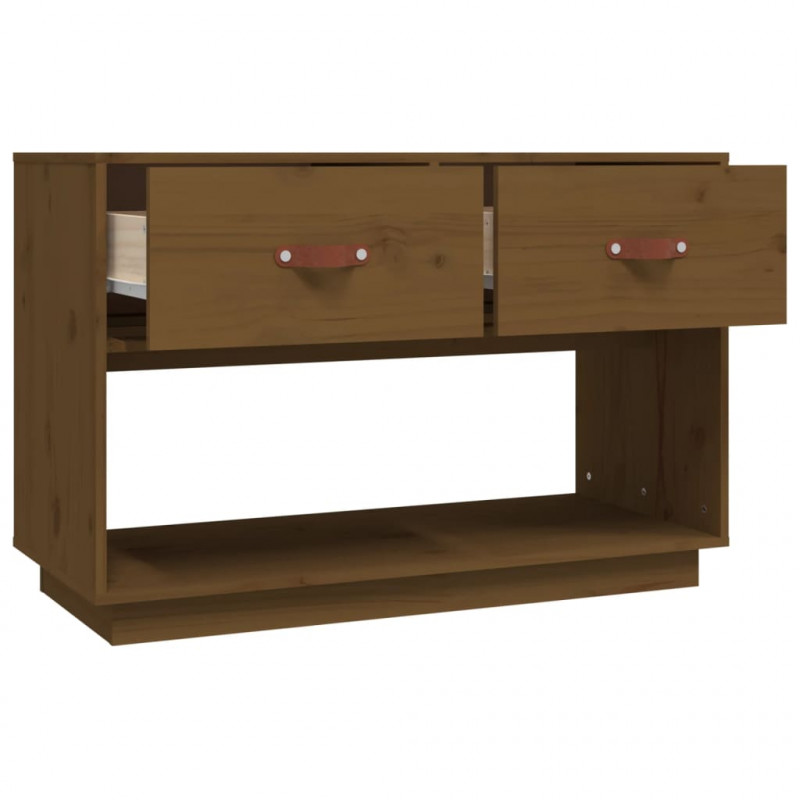 Szafka pod TV, miodowy brąz, 90x40x60 cm, lite drewno sosnowe