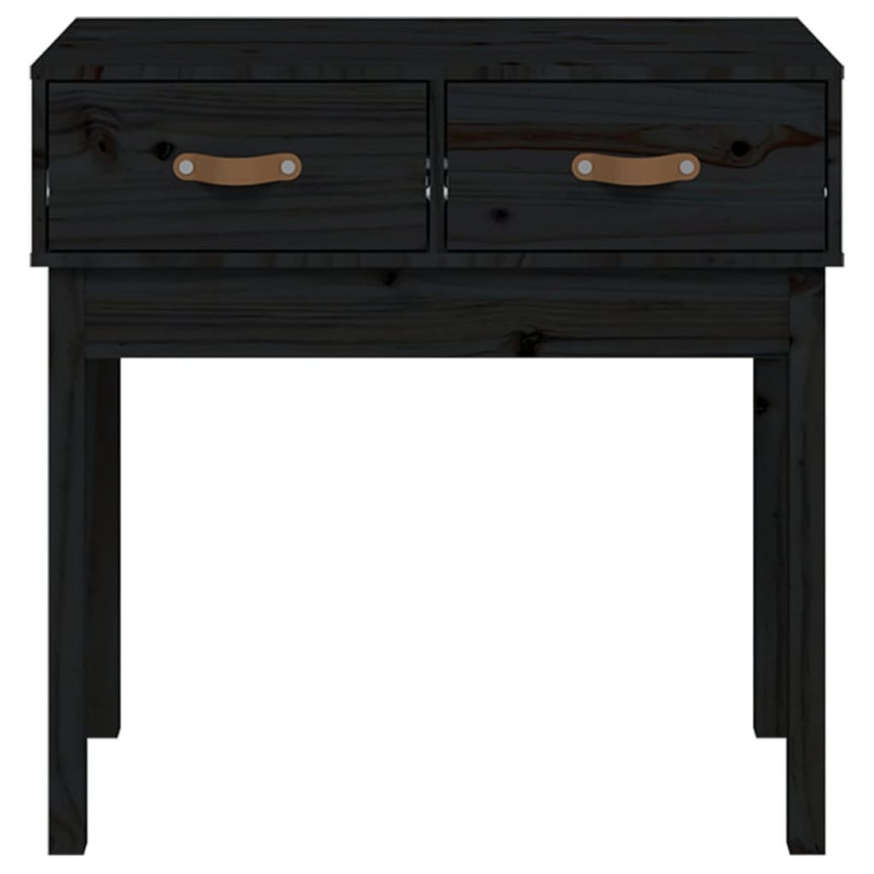 Stolik konsolowy, czarny, 76,5x40x75 cm, lite drewno sosnowe
