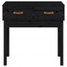 Stolik konsolowy, czarny, 76,5x40x75 cm, lite drewno sosnowe