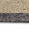 Ręcznie wykonany dywanik, juta, ciemnoszara krawędź, 150 cm