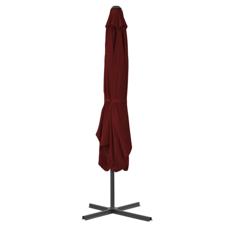 Parasol ogrodowy na stalowym słupku, bordowy, 250x250x230 cm