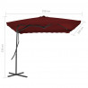 Parasol ogrodowy na stalowym słupku, bordowy, 250x250x230 cm