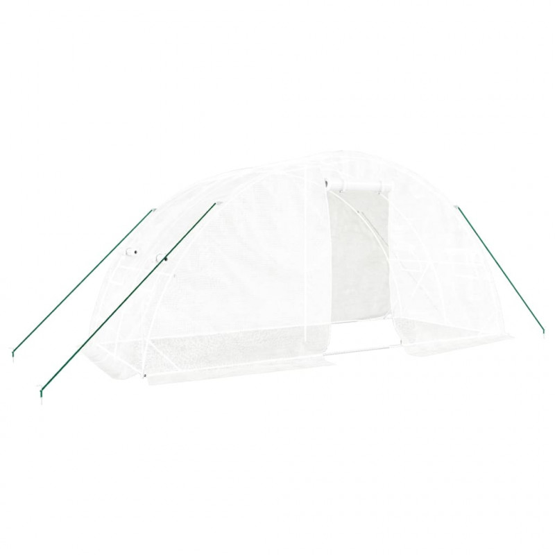 Szklarnia ze stalową ramą, biała, 10 m², 5x2x2,3 m