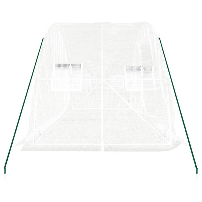 Szklarnia ze stalową ramą, biała, 10 m², 5x2x2,3 m