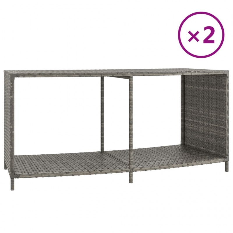 Szafki, 2 szt., szare, polirattan