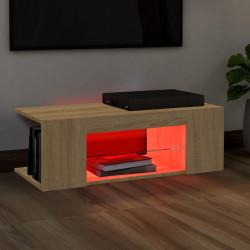 Szafka TV z oświetleniem LED, dąb sonoma, 90x39x30 cm