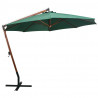 Parasol ogrodowy wiszący, 350 cm, drewniany, zielony