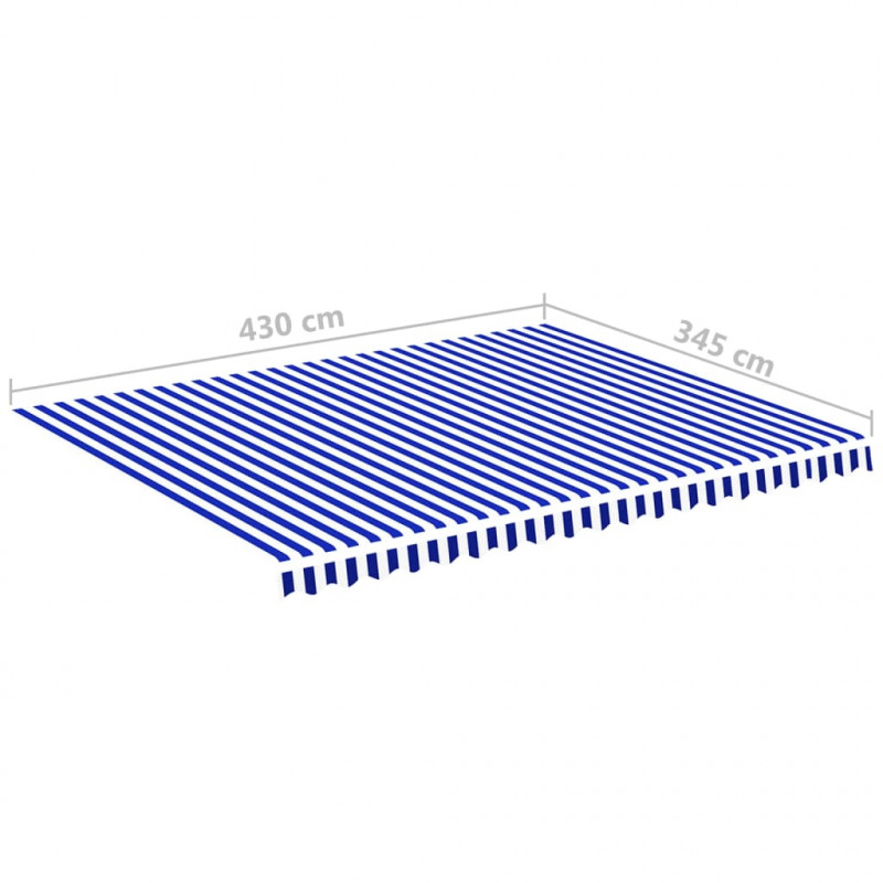 Zapasowa tkanina na markizę, niebiesko-biała, 4,5x3,5 m