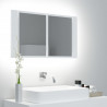Szafka łazienkowa z lustrem i LED, biała, 80x12x45 cm, akryl