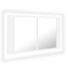 Szafka łazienkowa z lustrem i LED, biała, 80x12x45 cm, akryl