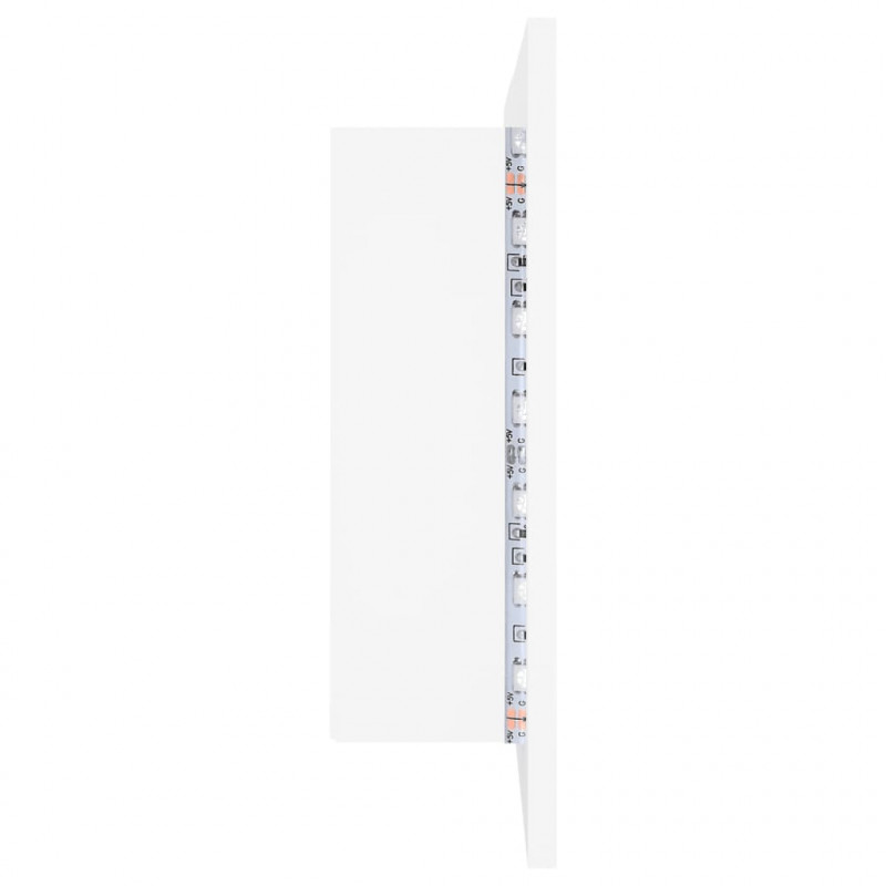 Szafka łazienkowa z lustrem i LED, biała, 80x12x45 cm, akryl