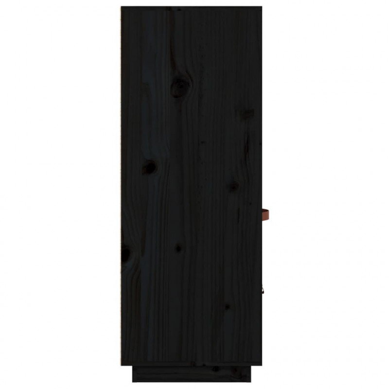 Kredens, czarny, 67x40x108,5 cm, lite drewno sosnowe
