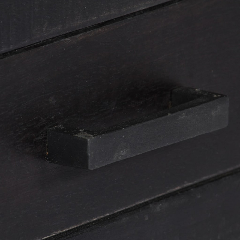 Szafka pod TV, czarna, 118 x 30 x 40 cm, lite drewno mango