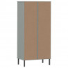 Regał OSLO z 2 szufladami, szary, 60x35x128,5 cm, lite drewno