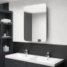 Szafka łazienkowa z lustrem i LED, szara, 60x11x80 cm