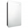 Szafka łazienkowa z lustrem i LED, szara, 60x11x80 cm