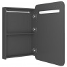 Szafka łazienkowa z lustrem i LED, szara, 60x11x80 cm