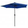 Parasol ogrodowy z LED i aluminiowym słupkiem 270 cm, niebieski