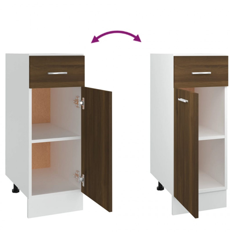 Dolna szafka z szufladą, brązowy dąb, 30x46x81,5 cm