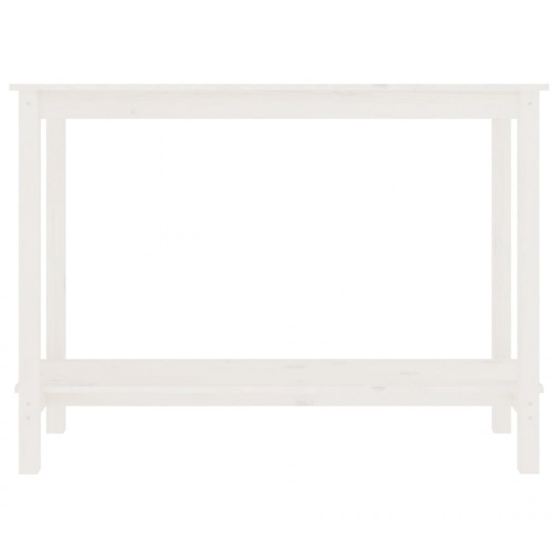 Stolik konsolowy, biały, 110x40x80 cm, lite drewno sosnowe