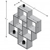 FMD Półka wisząca z 8 przegrodami, dębowa