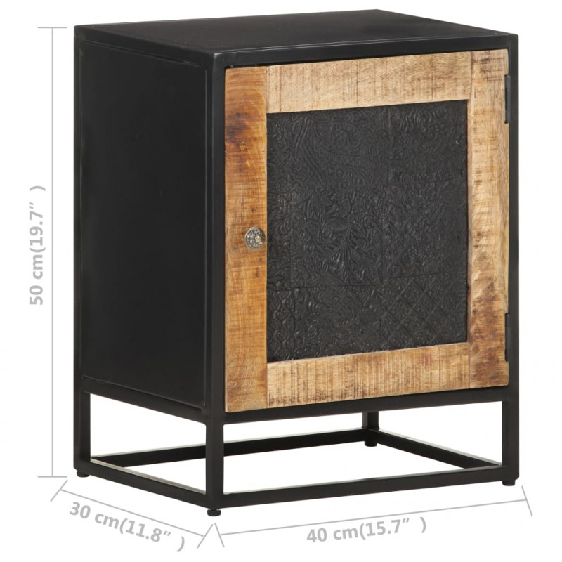 Szafka nocna, 40x30x50 cm, surowe drewno mango