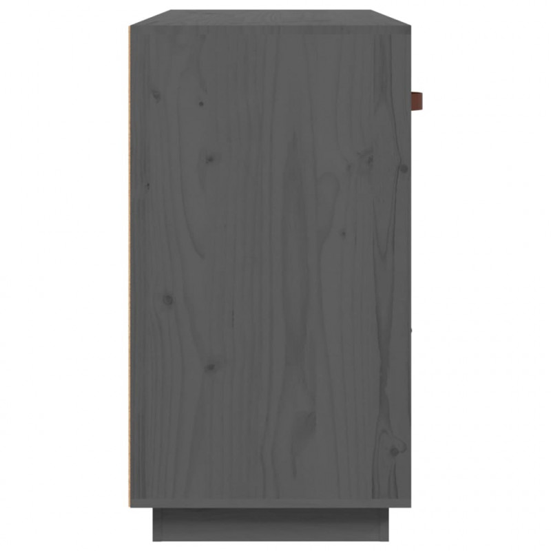 Komoda, szara, 100x40x75 cm, lite drewno sosnowe