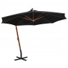 Parasol ogrodowy wiszący, jodłowy słupek, czarny, 3,5x2,9 m