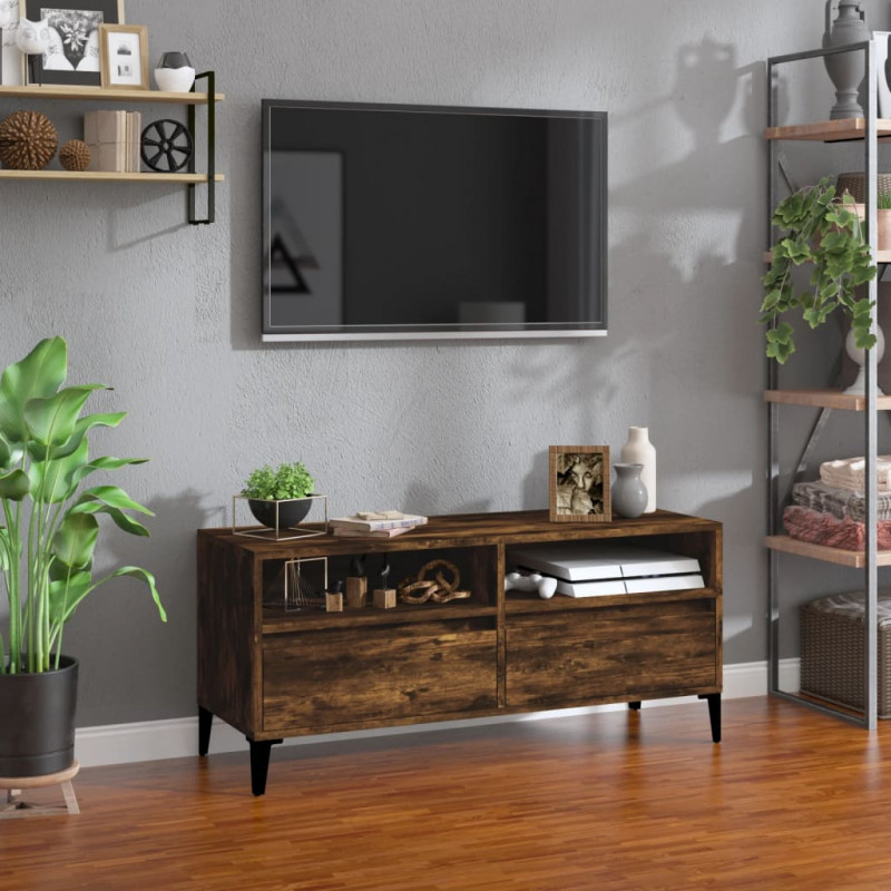 Szafka pod TV, przydymiony dąb, 100x34,5x44,5 cm