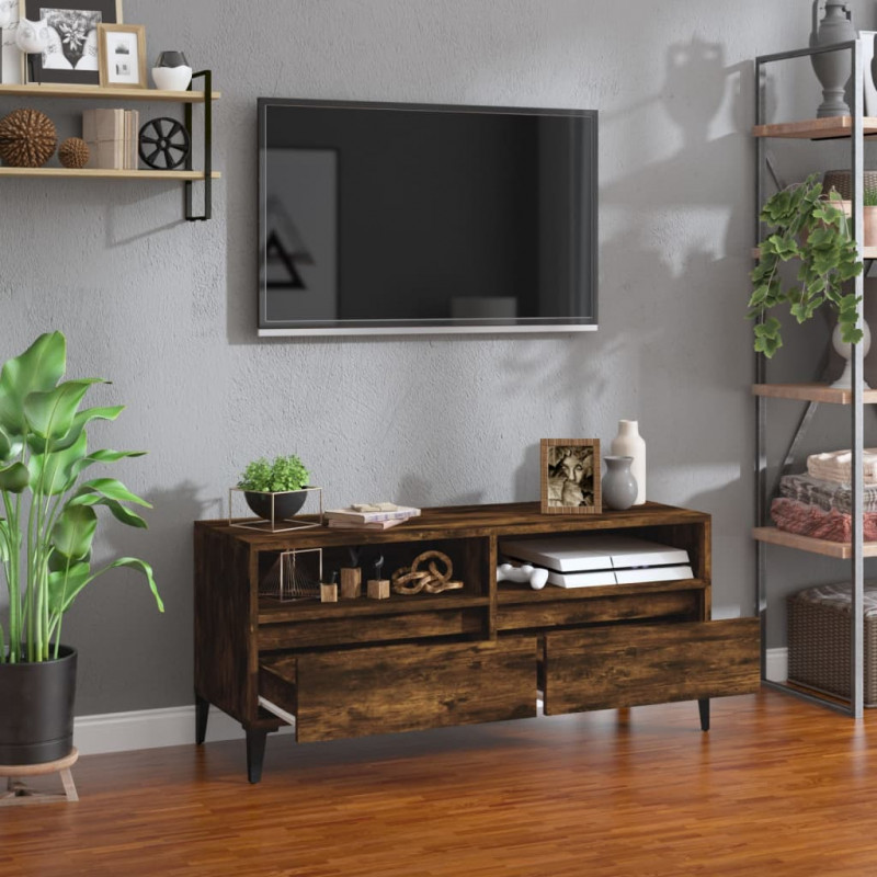 Szafka pod TV, przydymiony dąb, 100x34,5x44,5 cm