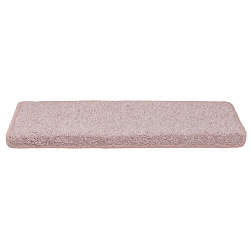 Nakładki na schody, 15 szt., 65x21x4 cm, biało-różowe