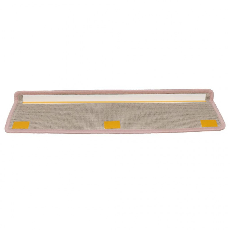 Nakładki na schody, 15 szt., 65x21x4 cm, biało-różowe