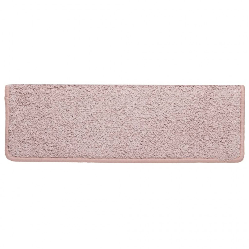 Nakładki na schody, 15 szt., 65x21x4 cm, biało-różowe