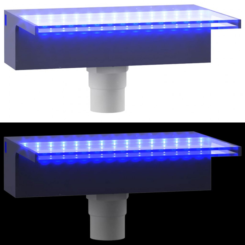 Wylewka do wodospadu z oświetleniem RGB LED, akrylowa, 30 cm