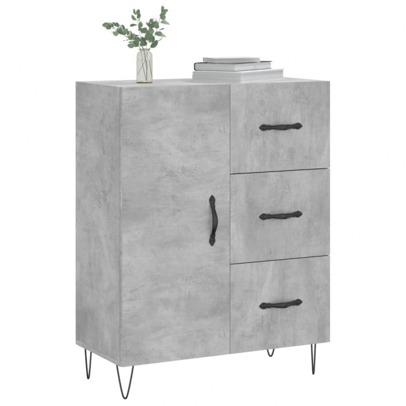 Szafka, szarość betonu, 69,5x34x90 cm, materiał drewnopochodny