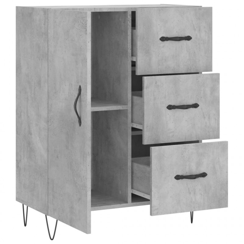Szafka, szarość betonu, 69,5x34x90 cm, materiał drewnopochodny