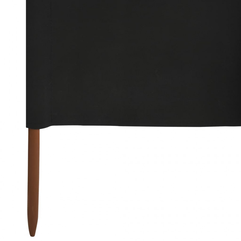 Parawan 5-skrzydłowy z tkaniny, 600x80 cm, czarny